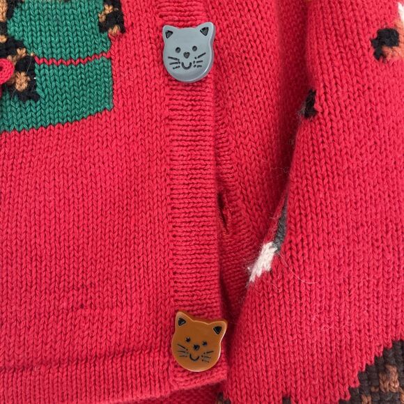 vintage marisa christina Red sweater Cat Bell Christmas M - Picture 14 of 14